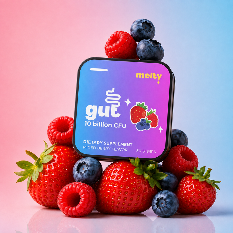 gut health supplement with fresh berries